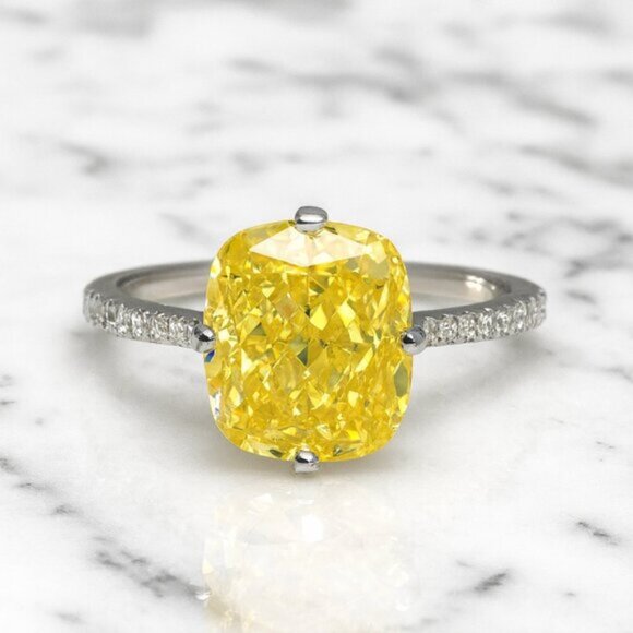 Jewelry - "Alea" 2ct Canary 925 Sterling Cocktail Ring
